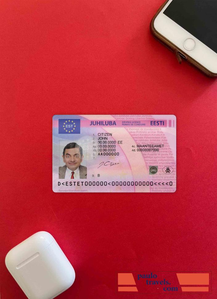 Estonia driving license photolook FRONT PSD template